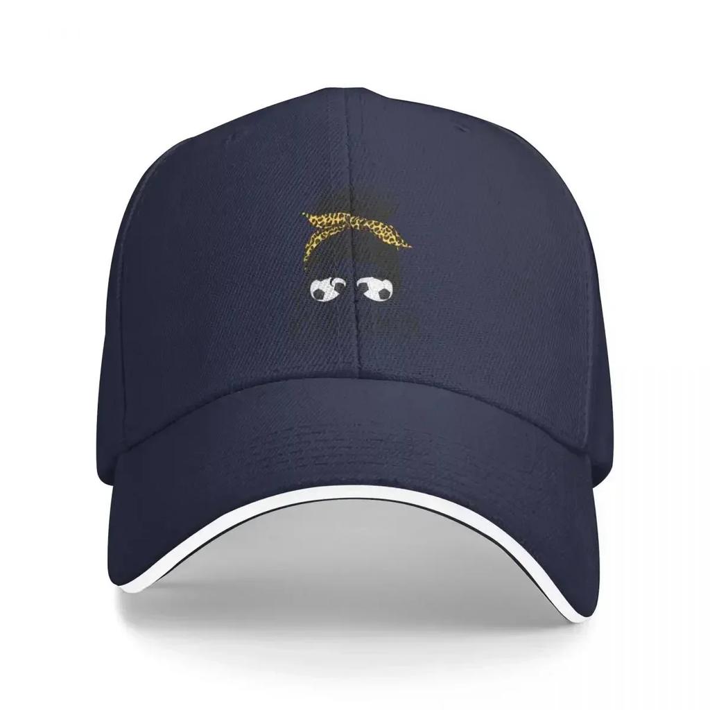 Soccer Mom With Leopard And Messy Bun Bucket Hat Baseball Cap Brand Unisex caps hats baseball cap Christmas hats Women hat Unisexs