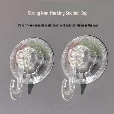 Traceless Waterproof Suction Cup Hook: Strong Load-Bearing, No Drilling, Luxury Design for Bathroom and Toilet Storage
