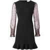 Women's Stitched Knit Long Sleeve Midi Dress