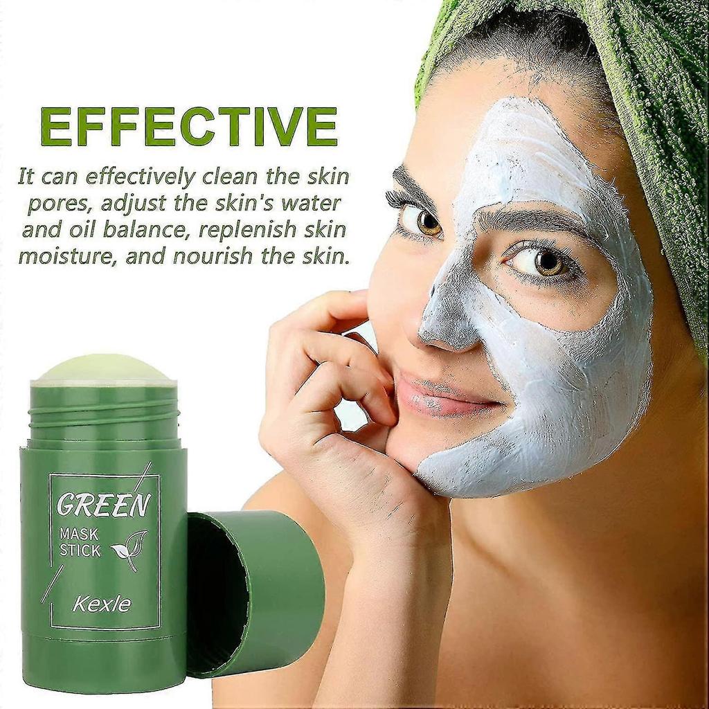2 Pcs Green Tea Mask Stick Blackhead Remover Deep Cleansing Smearing Clay Moisturizes Oil Control Purifying Clay Mask Stick-Green Tea