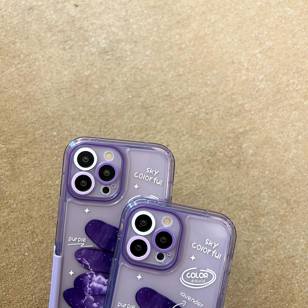 Ins Kolorowe Graffiti Fioletowy Gradient Ochraniacz Etui na Telefon Dla Iphone 14 Pro Max 12 13 11 Promax Wstrząsoodporne Pokrowiec z Podstawką