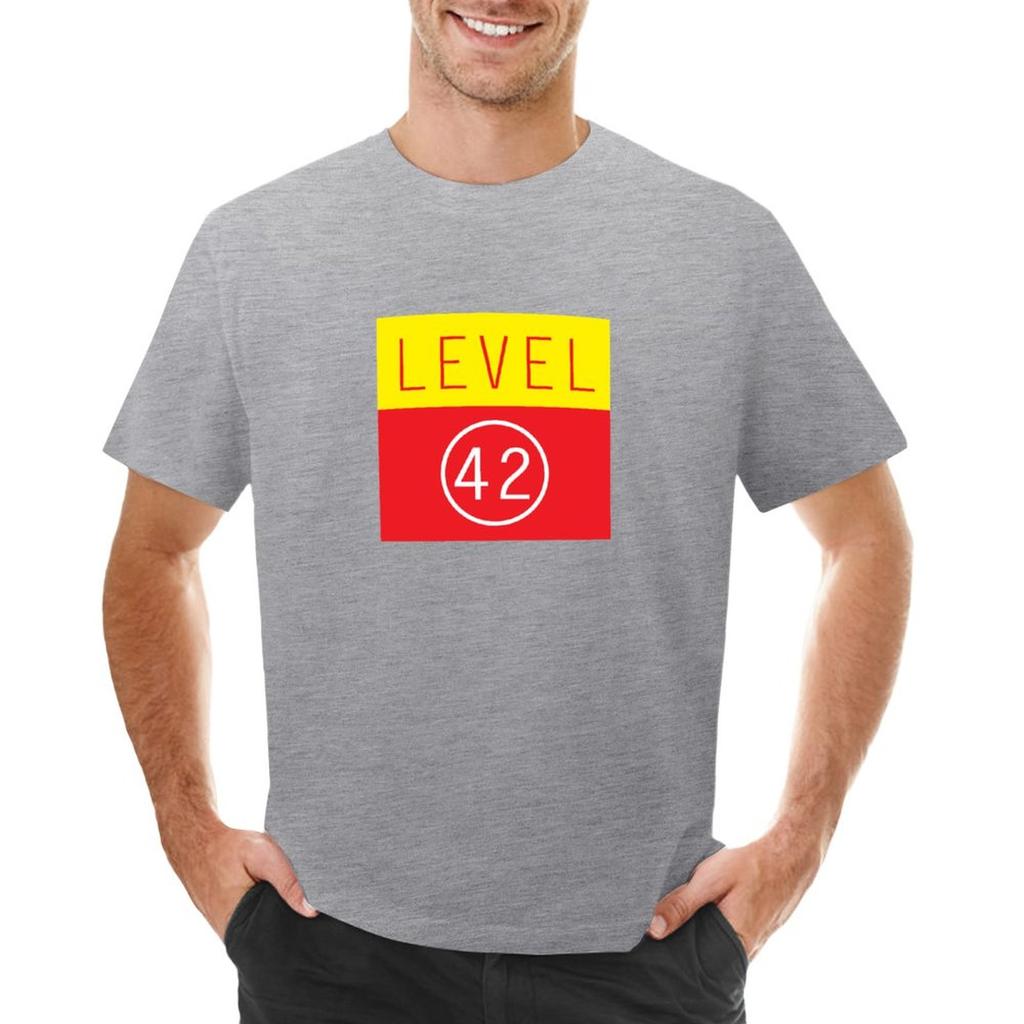 New Humor Tee Shirt Men Cotton Brand Tshirt Level 42 T-Shirt Tee Shirt Black T Shirts Aesthetic Clothes Plain T Shirts Men Top