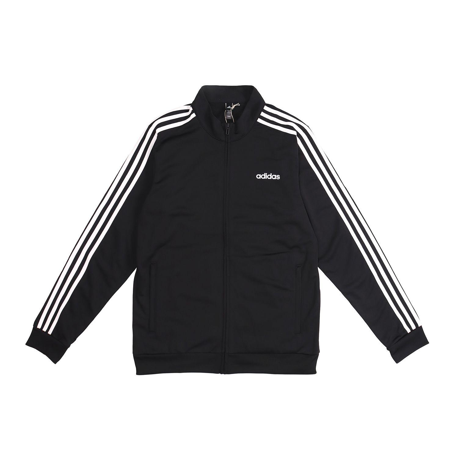 Adidas Essentials 3-Stripes Tricot Regular Fit Full Zip Track Jacket Men Black White DQ3070 XXL