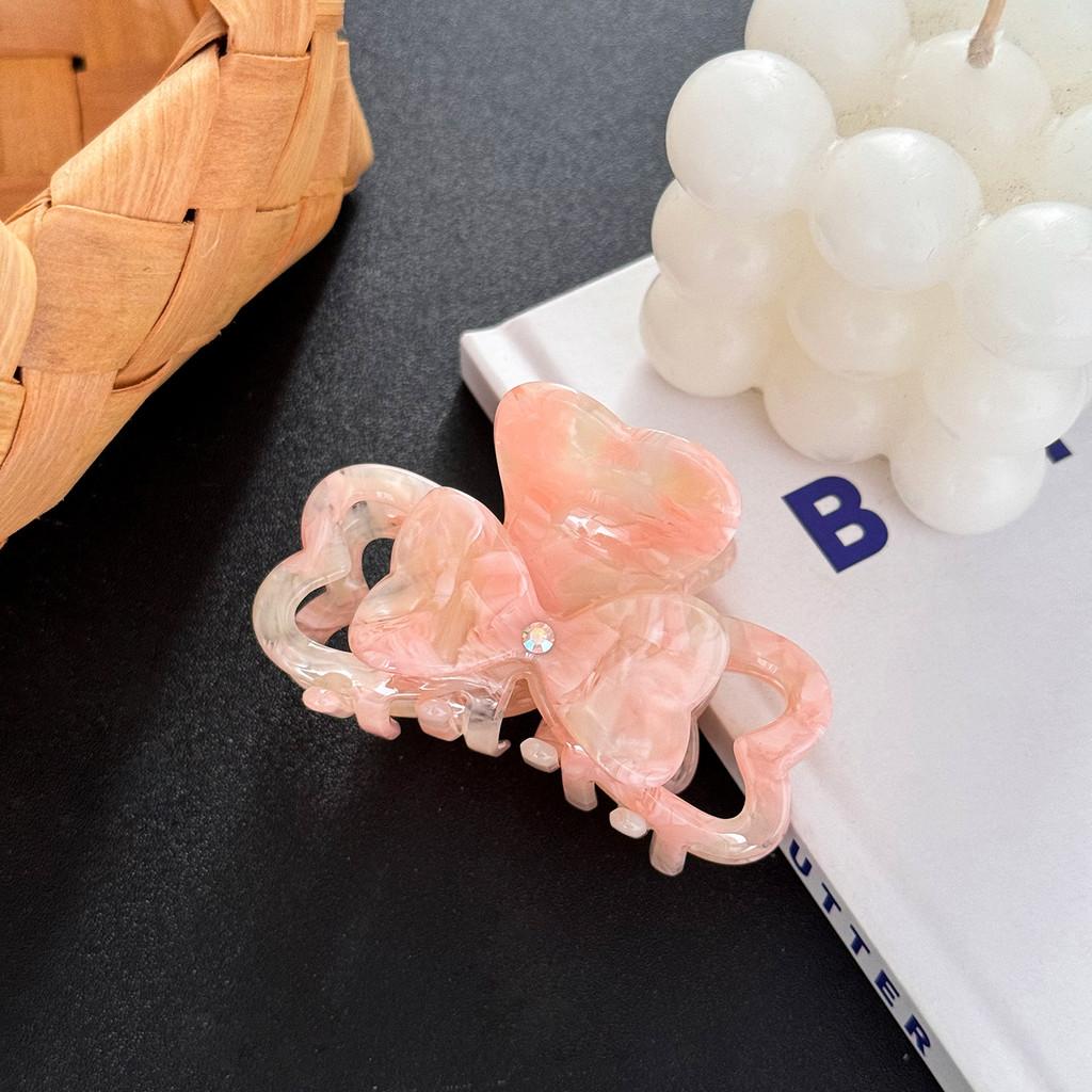 Premium France Heart Shaped Acetate Hair Claw Clip Stylish Fashion Accessory For Women