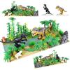 Tropical Rain Forest Jurassic Dinosaur World Set Building Blocks Stegosaurus Sterrholophus Marsh Rex Mini Action Figure Toys