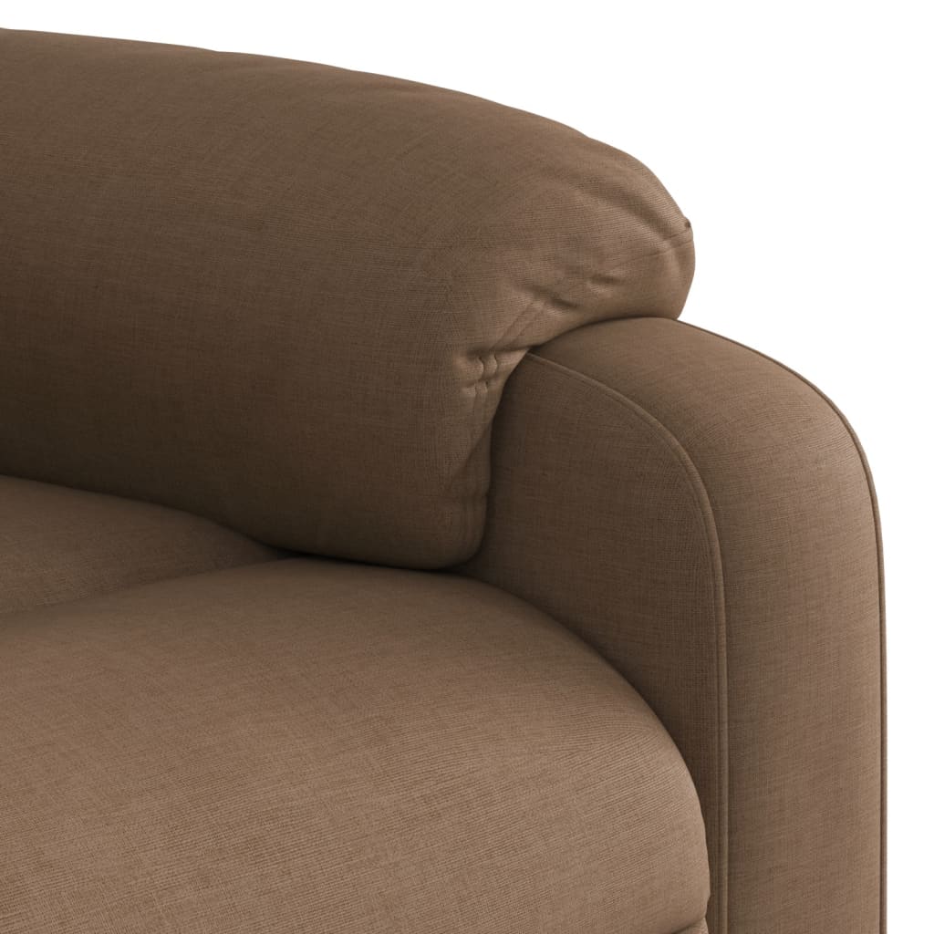 Recliner Chair with Lift Assistance Brown Fabric