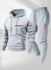 European Size Casual Fashion Unisex PARIS Lettered Print Hoodie and Drawstring Sports Set