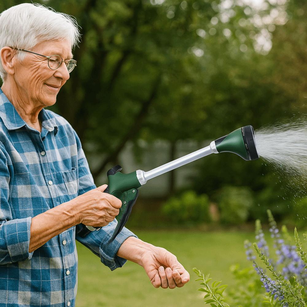 Comfortable Grip Adjustable Spray Nozzle 5 Spray Patterns Watering Wand  Hard to Reach Areas