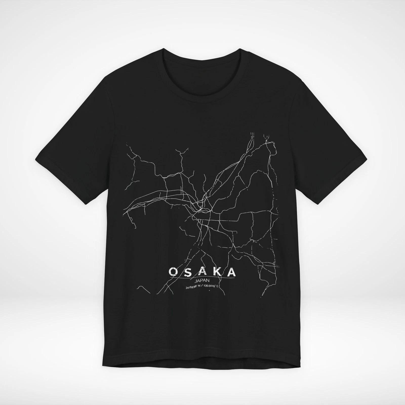 

Osaka Japan Train Map T-Shirt Minimalist Rail Network Graphic Tee Streetwear L