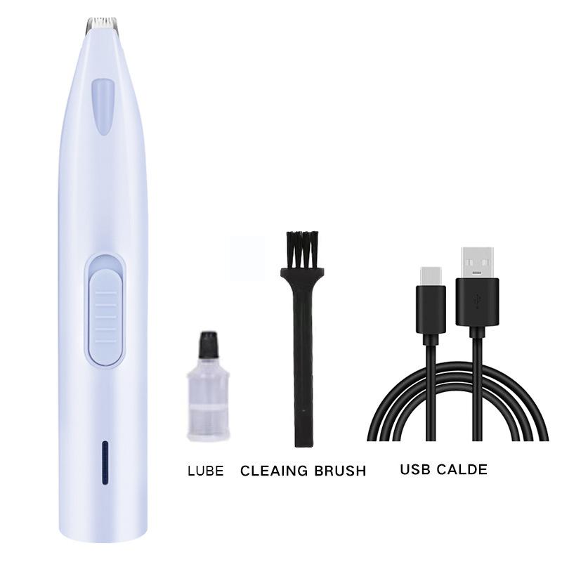 1Pc Portable Dog Paw Trimmer with Led Light Rechargeable Cordless Nail Grinder Shaver for Cats And Other Pets Nail Grooming Tool