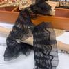5CM Wide Pleated Lace Trim Double Layers Ruffled Trim Fabric  Dress Collar Cuffs Edge Decoration