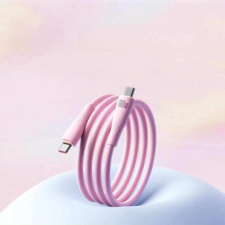 PD100W Super Fast Charge Cable Type-C Liquid Silicone Cable for IPhone 16 15 Samsung XiaoMi HuaWei Quick Charger USB C Data Wire