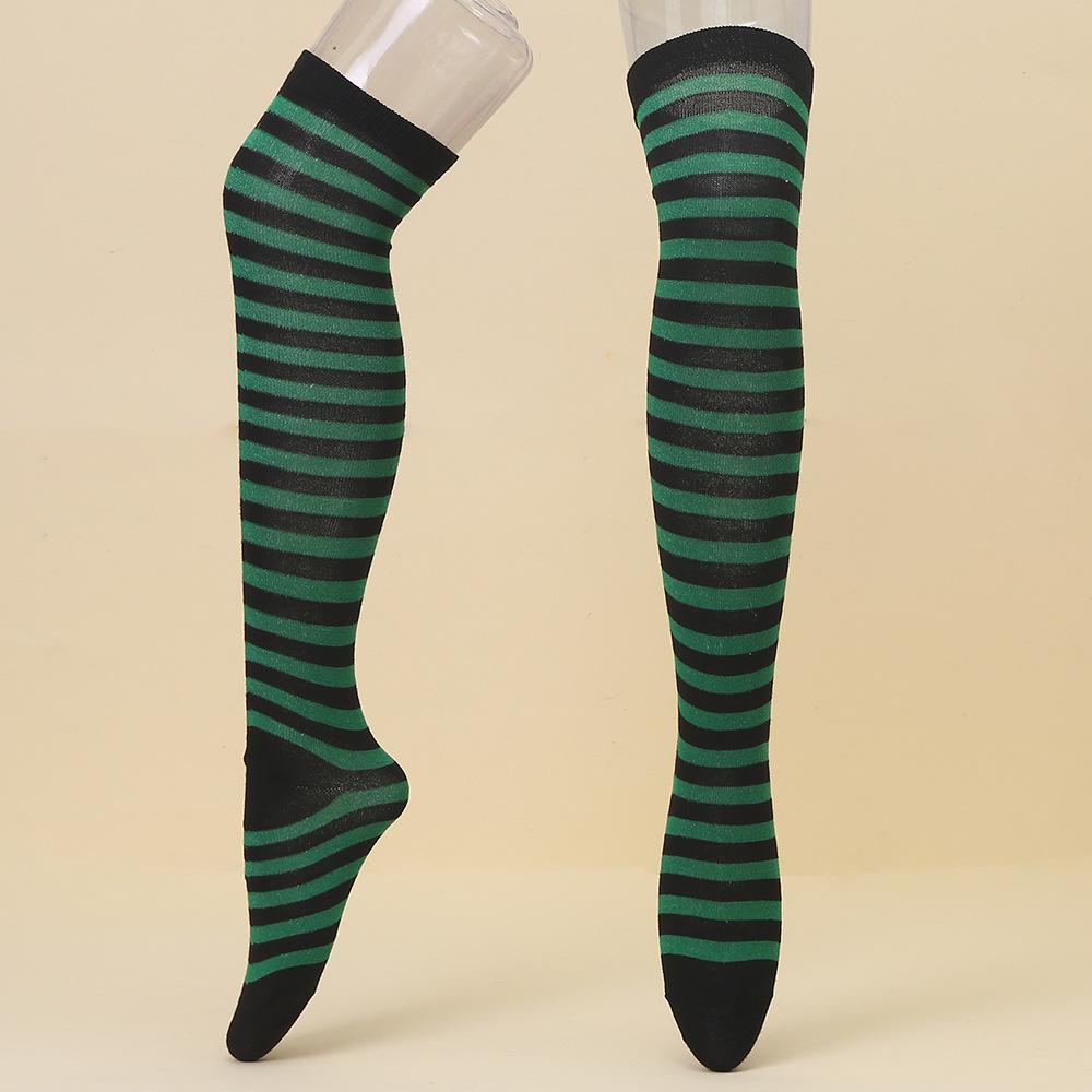 European & American Halloween Christmas Striped Over-the-Knee Socks for Women's Cosplay