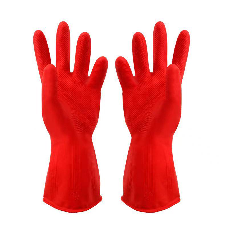 Extended Waterproof Latex Kitchen Gloves for Dishwashing and Cleaning