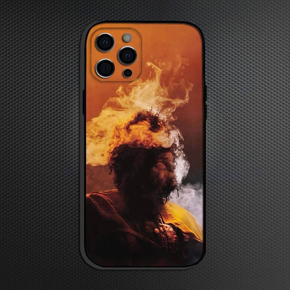 Y-Yeat Rapper AfterLyfe Pouzdro na telefon Pro iPhone 16,15,14,13,12,11 Plus,Pro Max, Měkký silikonový černý kryt