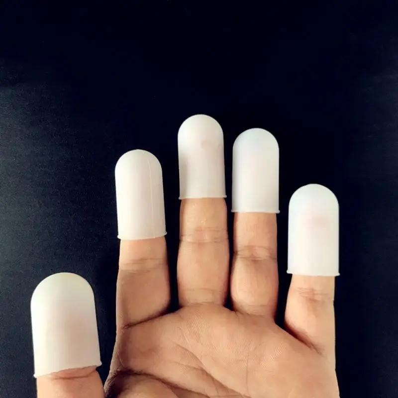 Finger Protectors 5Pcs/Set White Anti-scald Silicone Finger Cap Cover Sleeve Finger Protection for Kitchen Barbecue