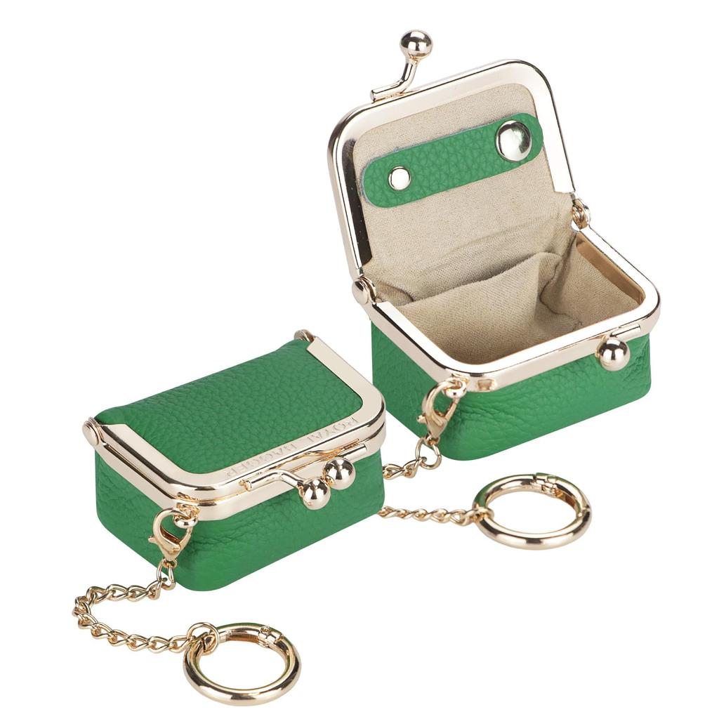 Royal Bagger Genuine Leather Mini Jewelry Box Women's Coin Purse Solid Color Kiss Lock Change Pouch Casual Style Small Storage Bag for Women 1894
