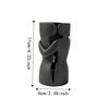 Abstract Shape 3D Couple Flower Vase Black Flower Holder Lovers Ornament Sculpture  Bedroom