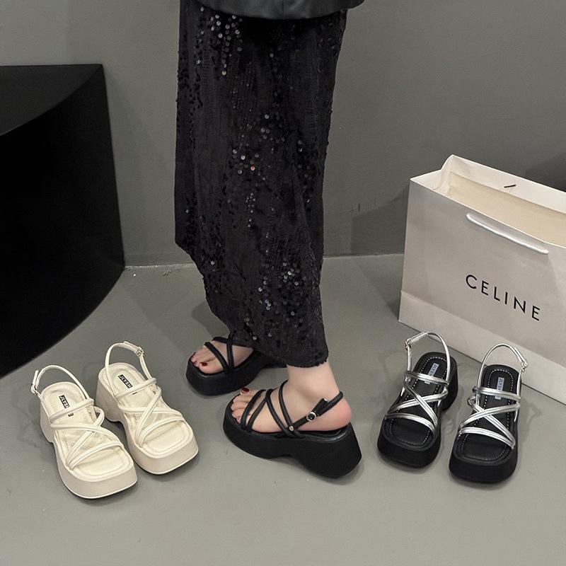 French Fairy Style Platform Sandals Women's Summer Wear with Skirt 2025 New Versatile Wedge Heel Roman Shoes