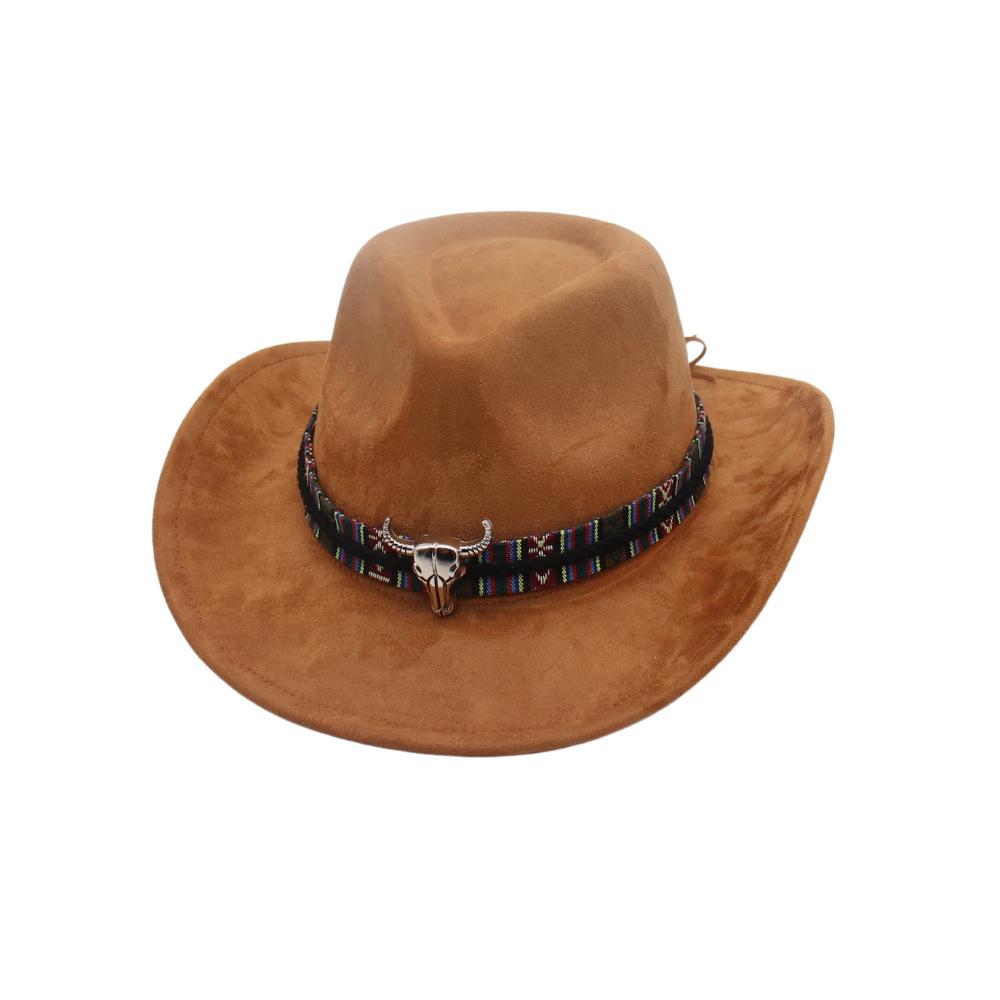 Cross-Border Tibetan Jazz Hat Dyed Solid Color Woolen Top Hat European And American Western Cowboy Hat Men'S And Women'S Party Ball Hat