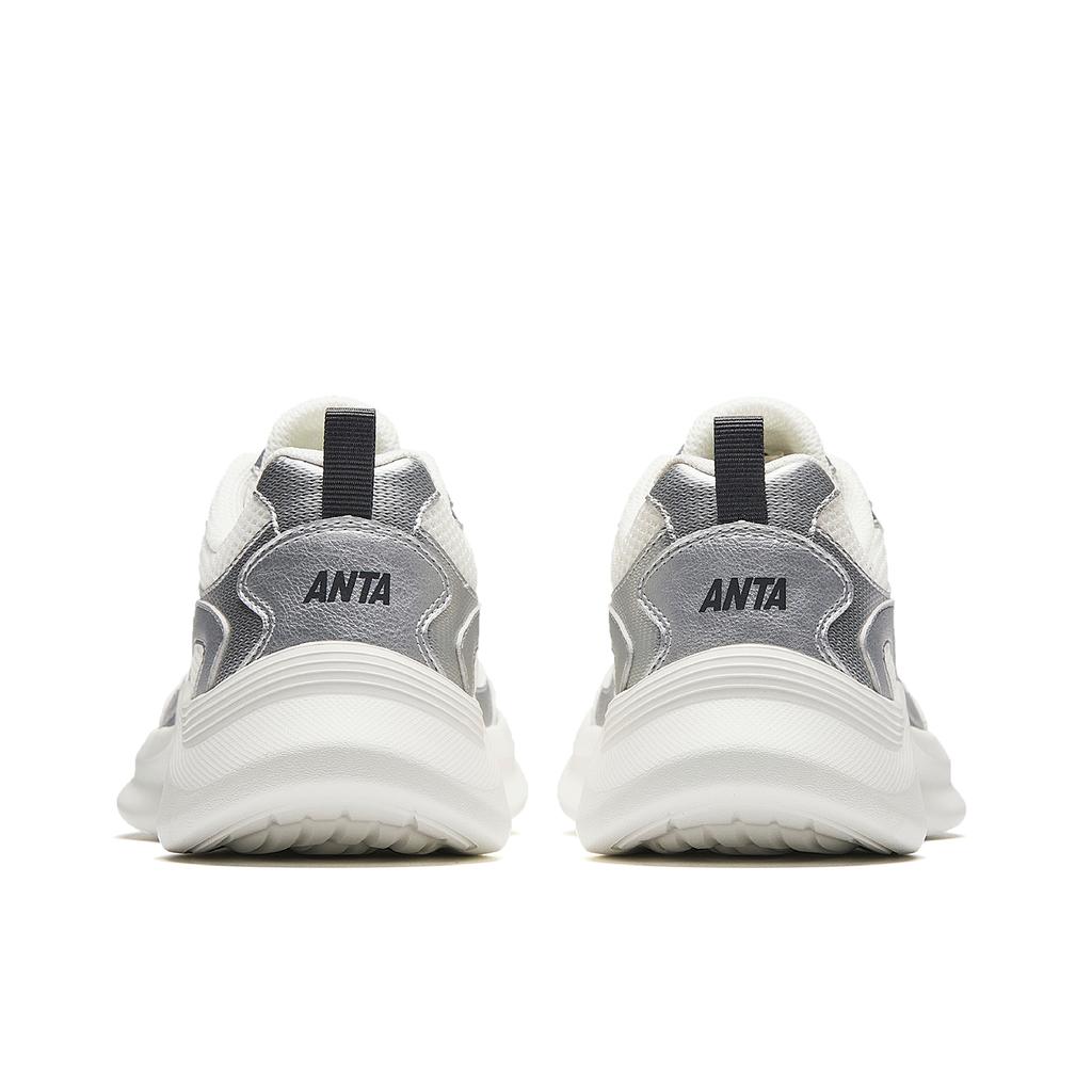 Anta Cushioning Abrasion Resistant Lightweight Low top Casual Shoes Women's White Silver 922618898-1