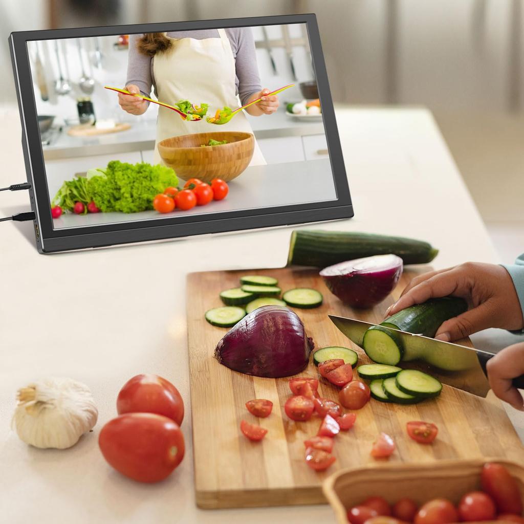 Lrtzcbi Mobile Monitor Inch Portable Display IPS LCD Panel Thin and Lightweight VESA Standard HDMI Compatible with Work from Remote Speaker 15.6
