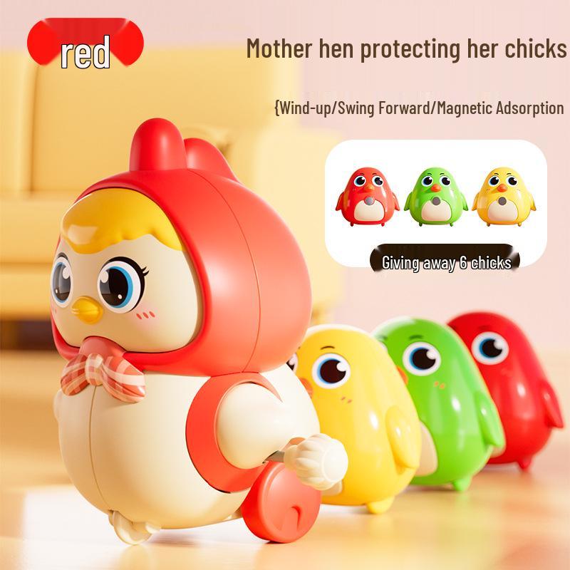 Magnetische Uhrwerk-Kükenfamilie: Frühe Bildung Krabbelspielzeug