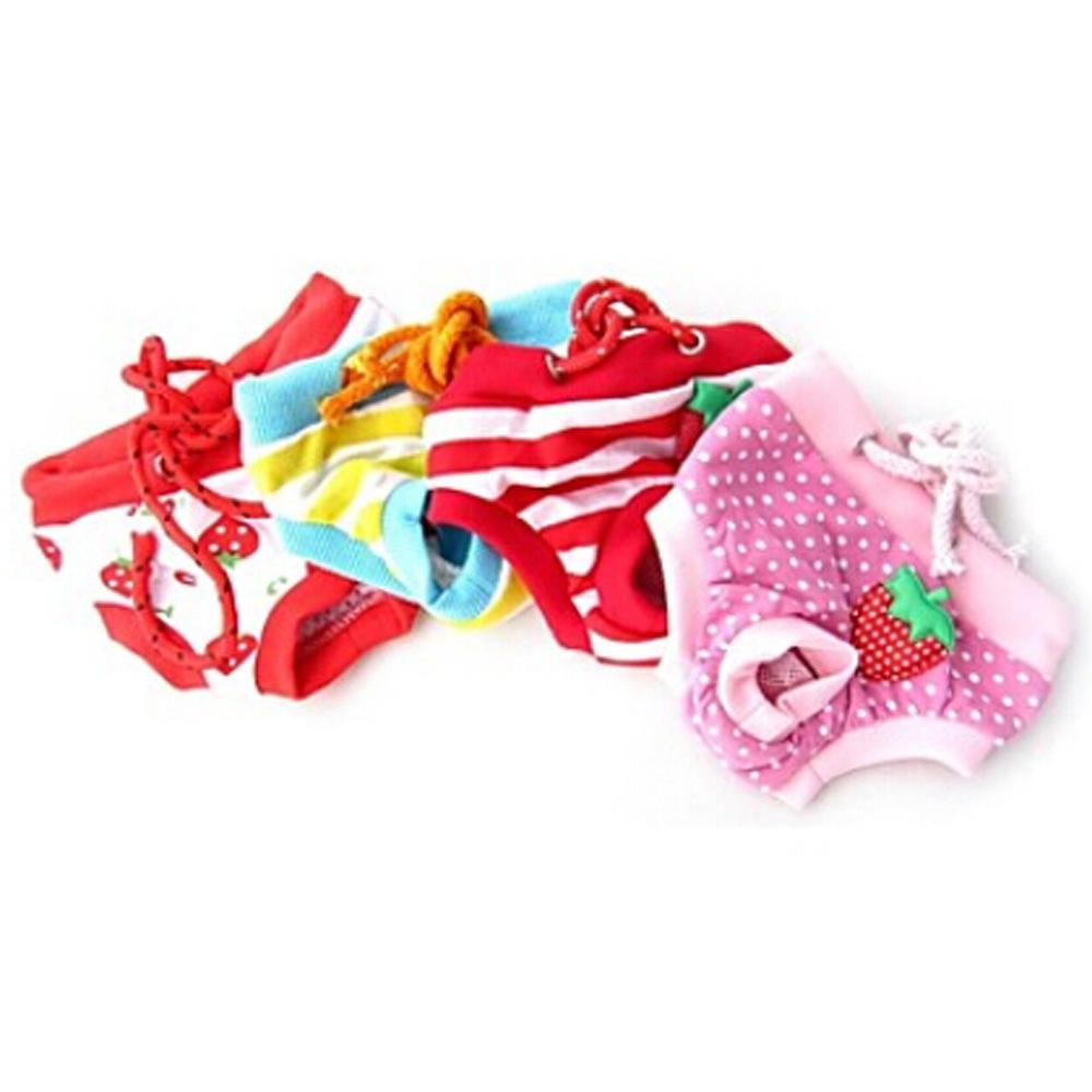 Strawberry Printed Dog Pants Multicolor Optional Pet Bitch Pants Pet Supplies.