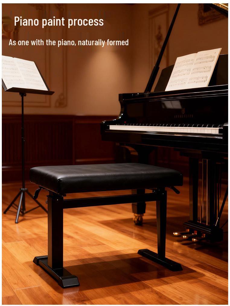 Adjustable PU Leather Double Piano Bench with High-End Metal Frame