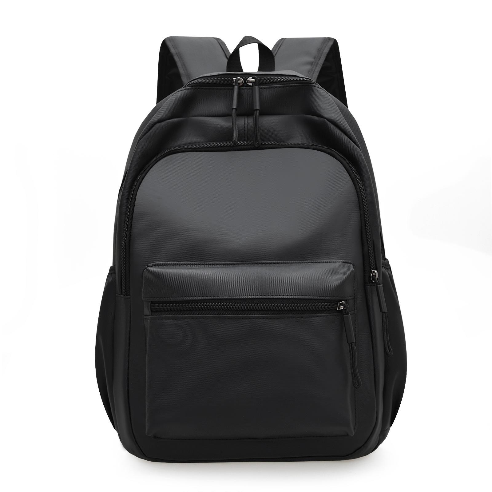 

Middle School Student School Bag Business Backpack Large Capacity Computer Bag Casual Versatile Solid Color Men s Backpack чорний