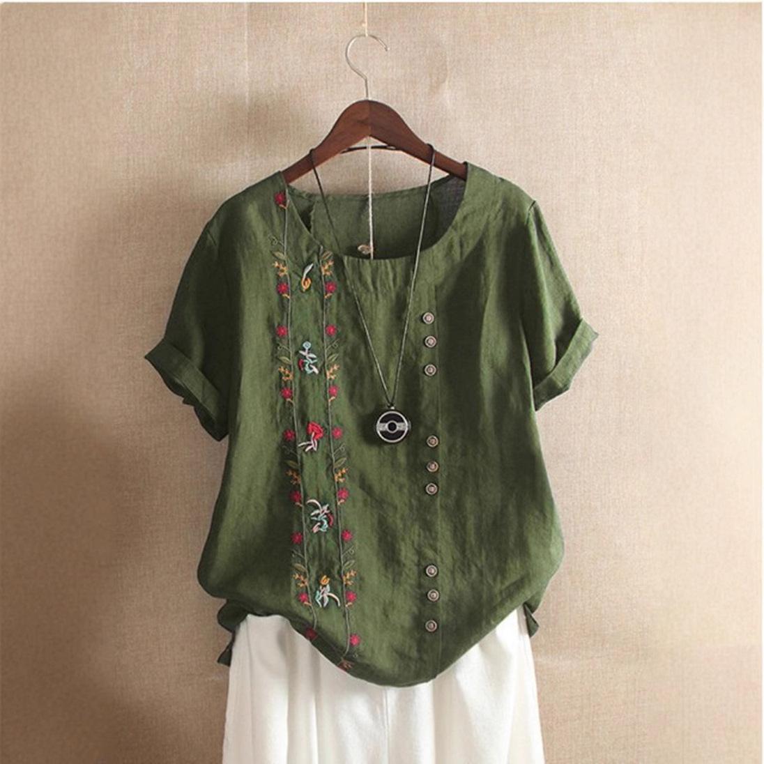 

Летняя повседневная футболка больших размеров с литературным ретро-принтом, круглый вырез, пятиточечная женская футболка с коротким рукавом XXXL темно-зеленого