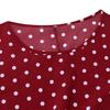 Women's Dot Print Maxi Dress Casual Short Sleeve Flowy Long Dress Summer Crew Neck Boho Swing Sundress