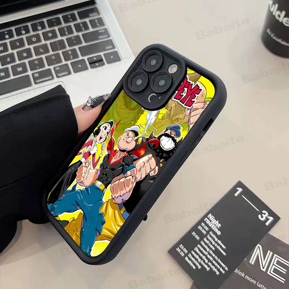 Klassische P-Popeye Comics Animation Handyhülle Für IPhone 17 16 15 14 13 12 11 Air Plus Pro Max Weiche Rückabdeckung