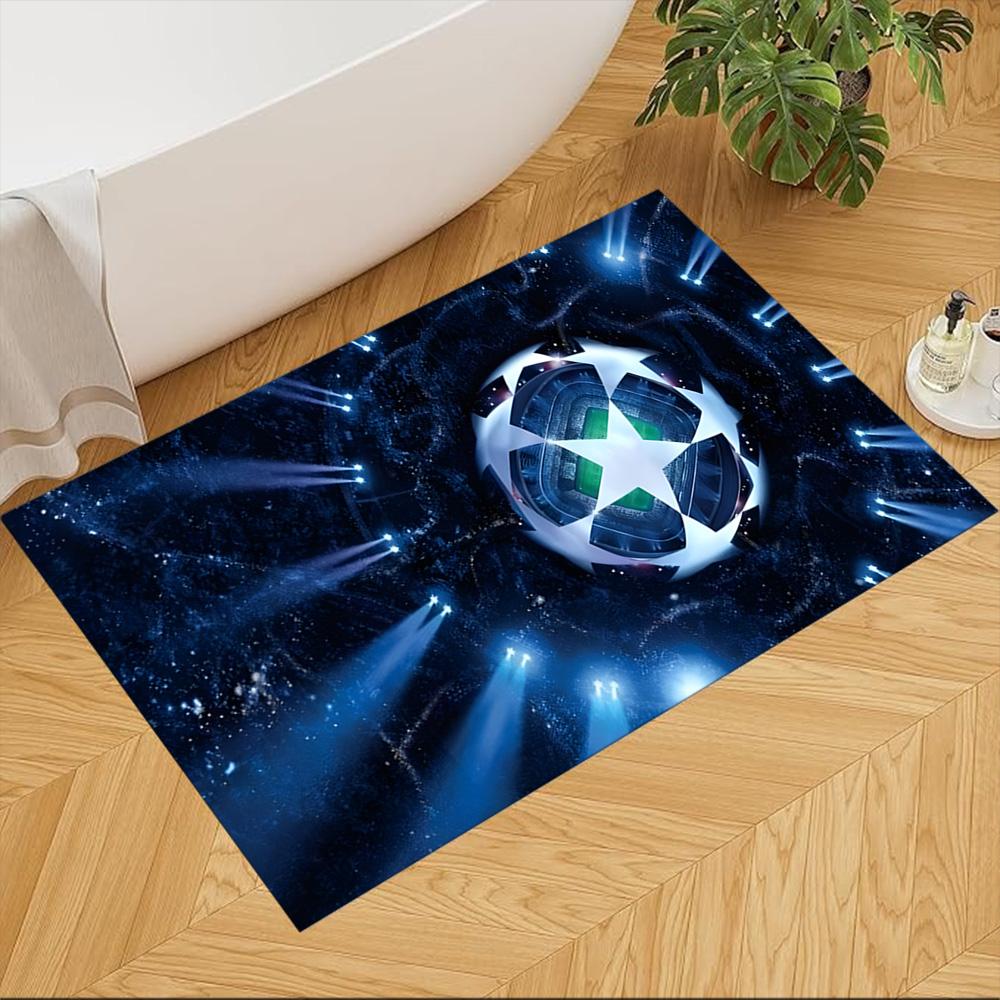 Soccer Field Strategy Sketch Decorative Area Rug Compact Foldable Construction Non-slip Bottom All-season Home Use Elegant Luxury Rug
