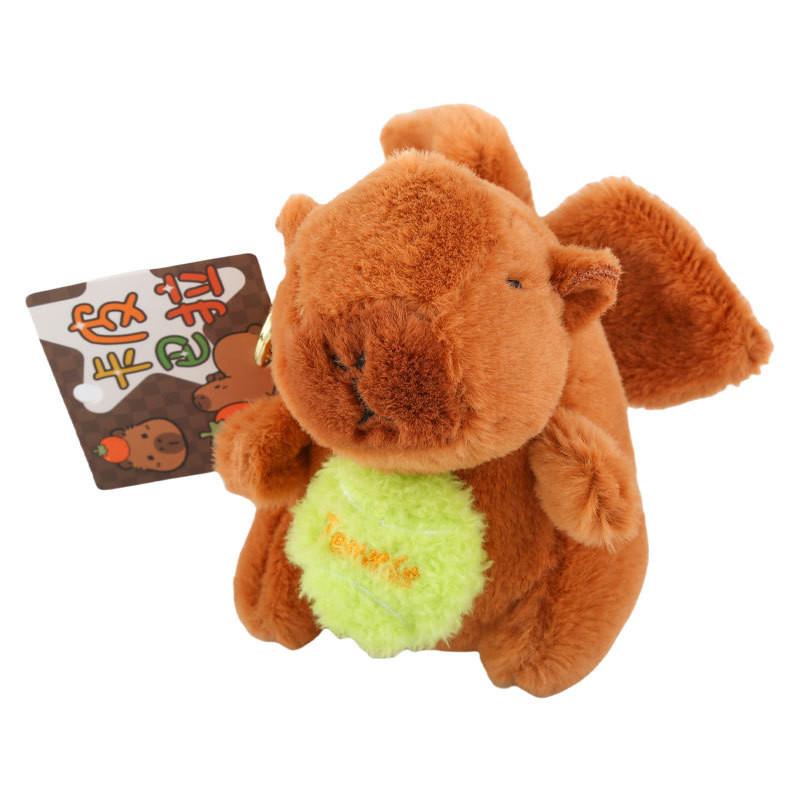 Adorable Capybara Plush Keychain With Flapping Wings Soft Pp Cotton Stuffed Animal