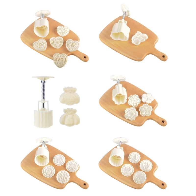 Hand Pressure Various Fondant Mooncake Mould Press Cookie Cutters Baking Tool