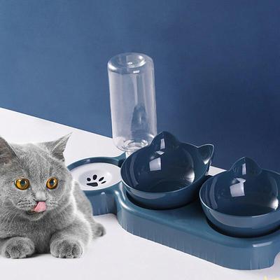 Ciotola per gatti per animali domestici Distributore automatico di acqua per cani Ciotola per cibo per gatti con supporto rialzato per bere Ciotole doppie per gatti Cani per animali domestici