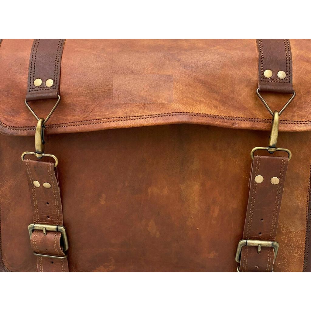 Vintage Laptop Handmade Briefcase Bag Satchel Messenger (Men's Bag)  Leather