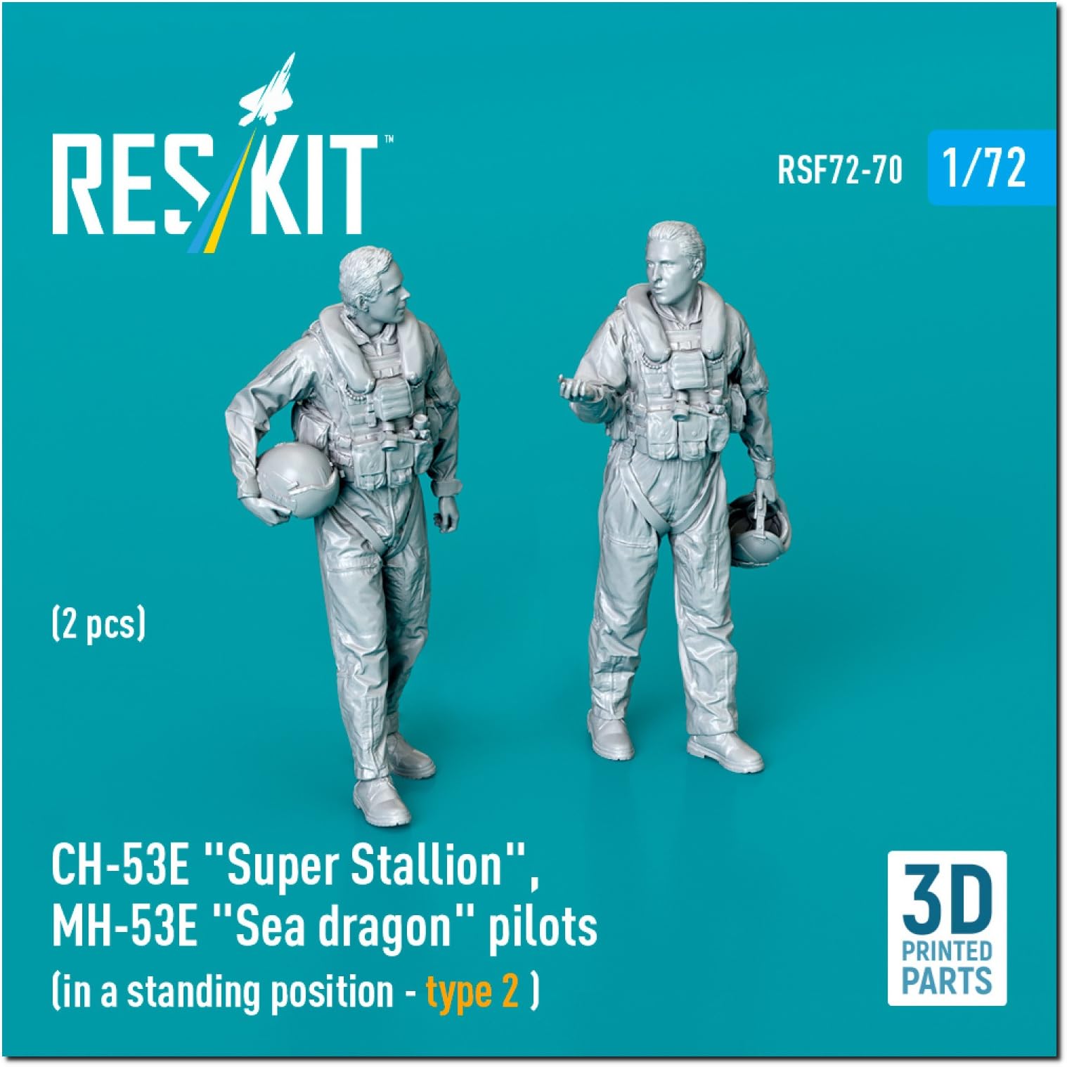 

Reskit Пилот Стоящая Поза 2 Набор из смолы 1/72 CH-53E/MH-53E 2 детали RSKF72-0070 (Человек)