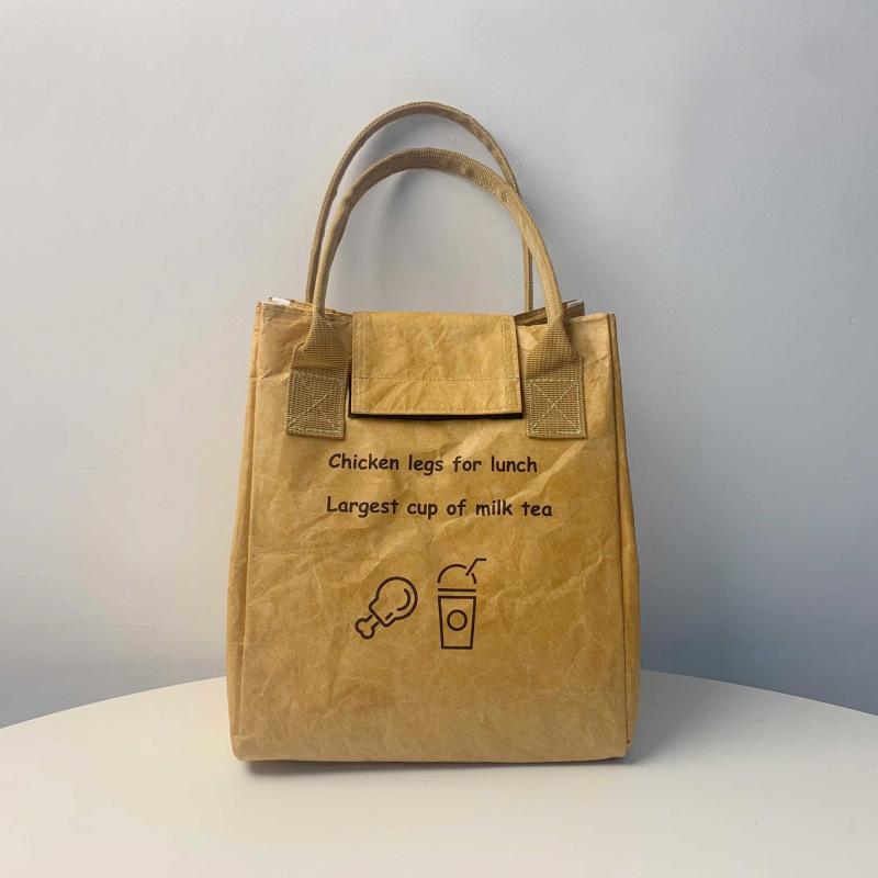 Handliche Lunchtasche aus Tyvek-Papier im japanischen Stil, Bento-Tasche, wasserdicht, ölabweisend, isolierte Tasche, tragbare Lunchtasche für Büroangestellte