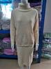 2026 Women's Autumn/Winter Knit High Neck Sweater and Skirt Set - European/American Style