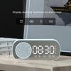 Mirror Surface Wireless Speaker Music Radio Rechargeable Digital Alarm Clock Subwoofer Tf Card For Bedroom Studio Desktop Decor