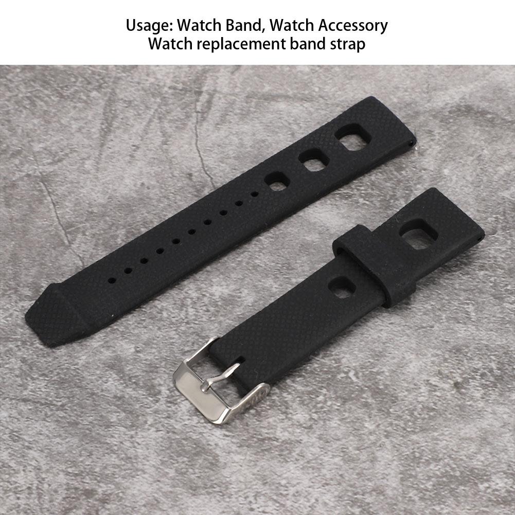 20mm Watch Band Silicone Pin Buckle Waterproof Sweat Proof Watch Strap