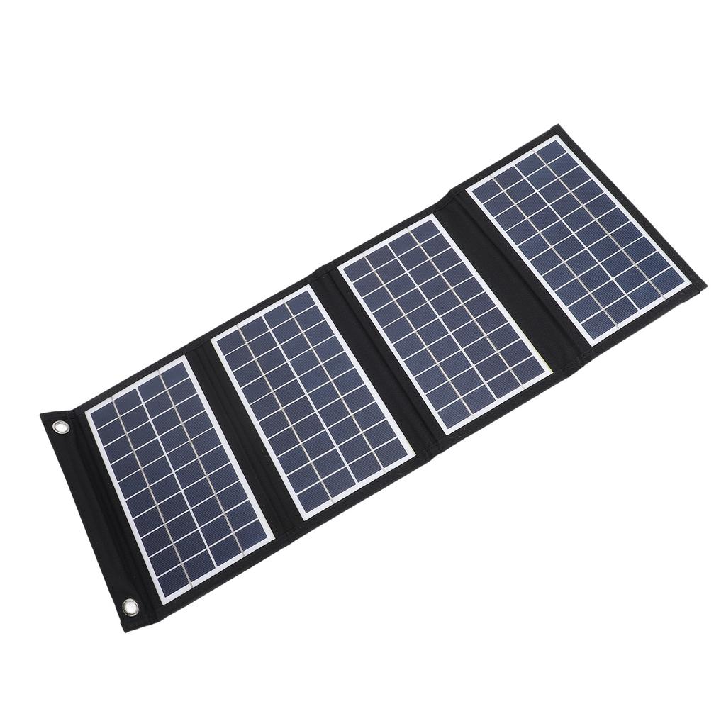 Portable Solar Panel 30W 5V Foldable Solar Panel Charger with Dual USB Outputs for Outdoor Camping Trip 4 Fold