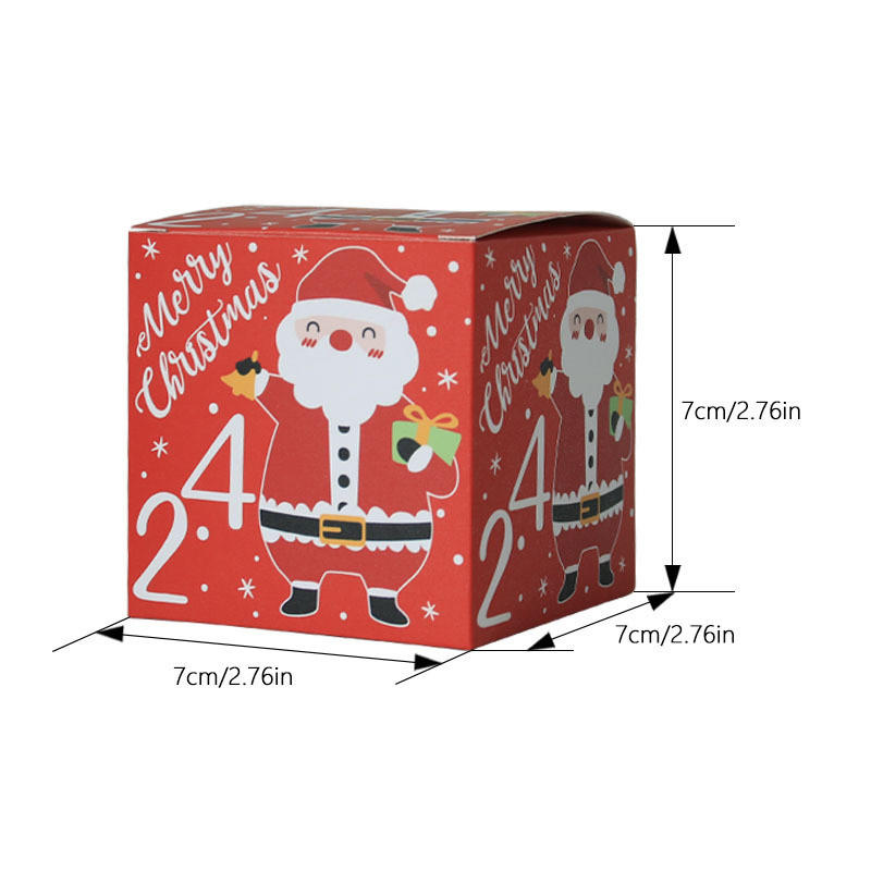 24 Pcs DIY Christmas Advent Calendar Boxes Cute Xmas Number Xmas Party Present Boxes for Adults And Kids