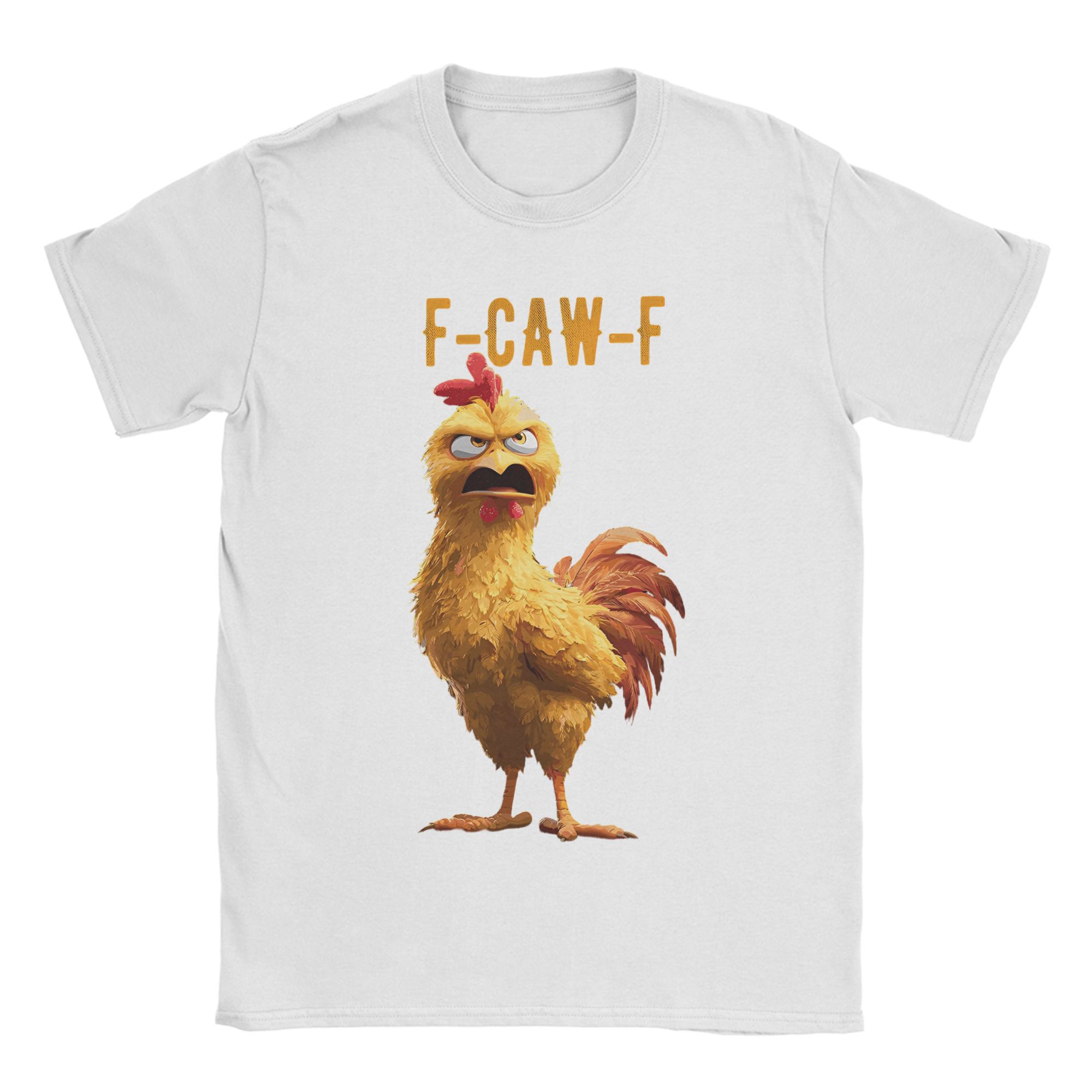 

F Caw F Funny Chicken FCAWF Bird Funny Meme Apparel Unisex T Shirts 100% Cotton Tee Graphic Printed T-shirt Clothes S разноцветный