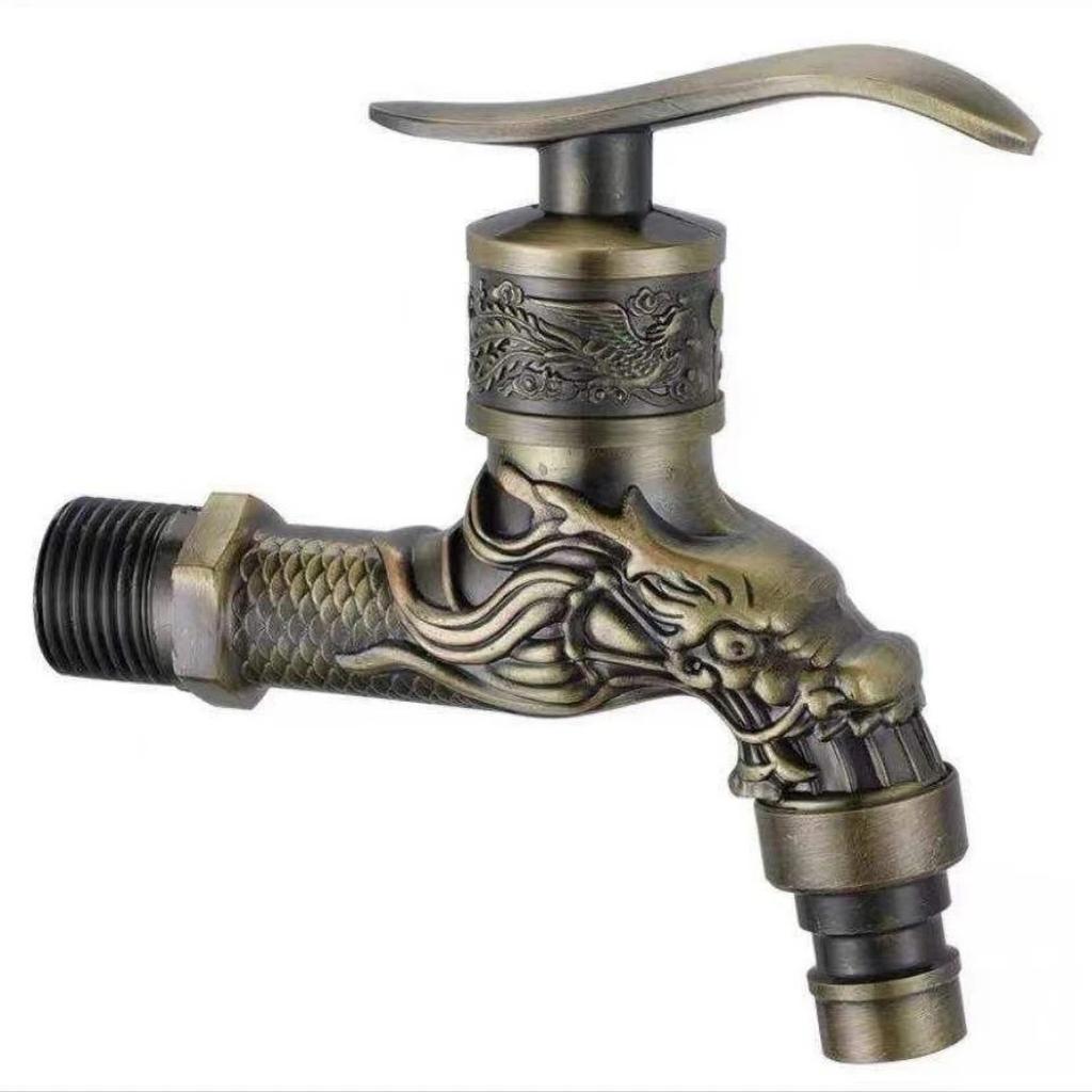 Antique European Style Wall-mounted Washing Machine Faucet Single Cold Water Valve Taps Mop Pool Faucet Accessories