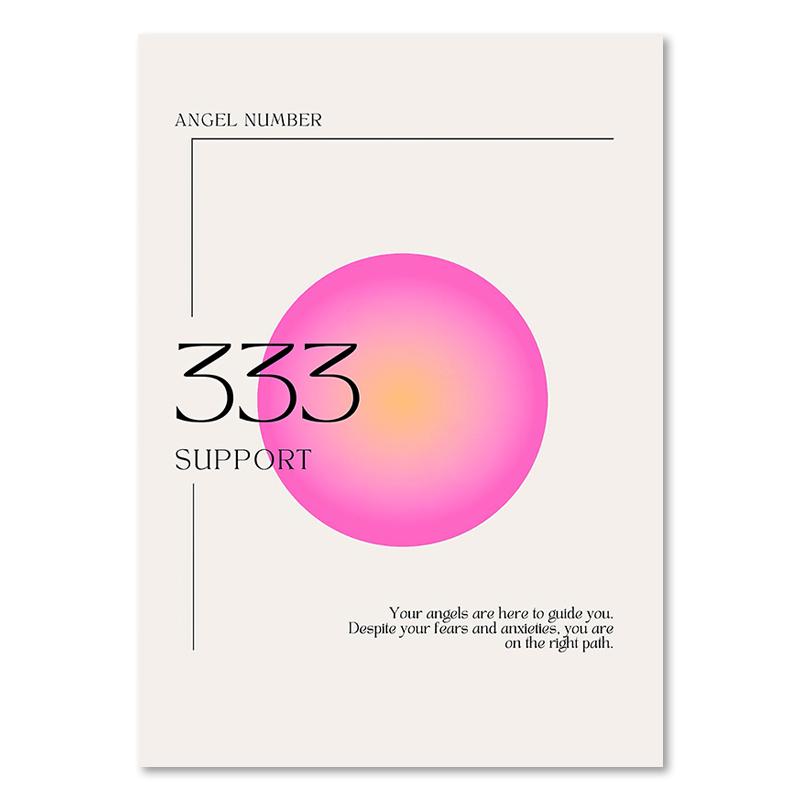 Angel Numbers Gradient Aura Posters and Prints Aesthetic Danish Pastel Canvas Painting Nordic Art Wall Picture Dorm Home Decor