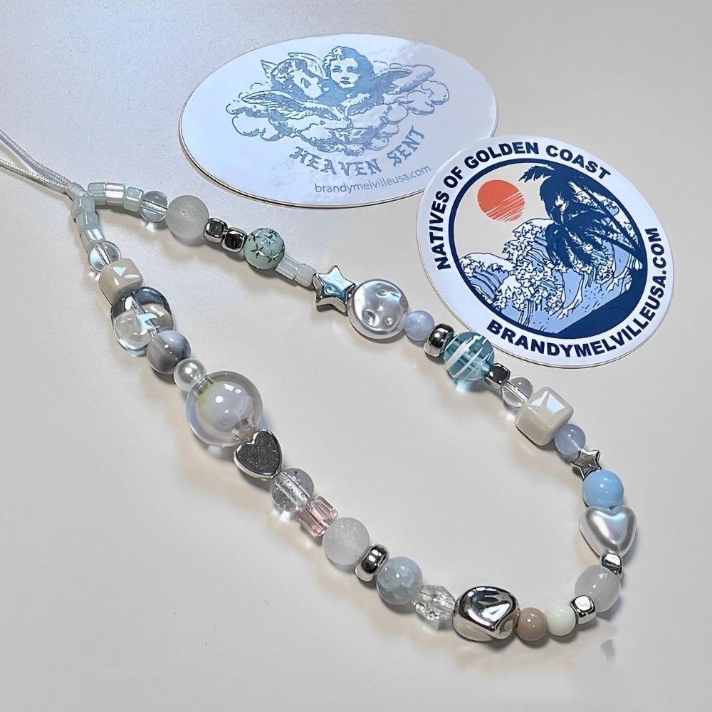 thumbnail image 2 of Butterfly Cell Phone Charm Phone Wrist Strap Beaded, Pearl Cute Flower 2 of 11