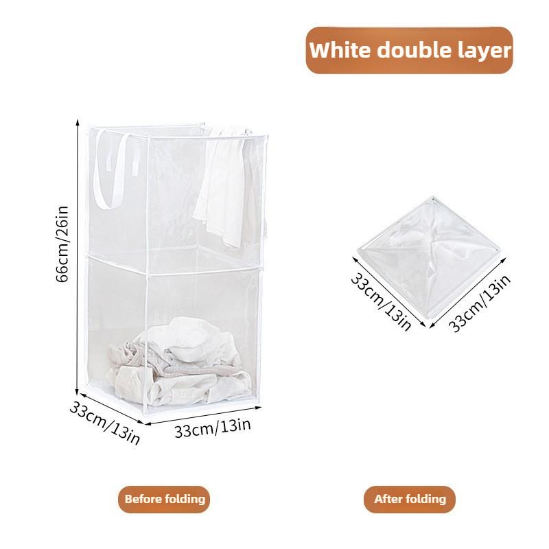 Large Foldable Square Mesh Laundry Hamper-Portable Dirty Clothes Basket with Handles,for Bathroom & Home Use Collapsible Laundry